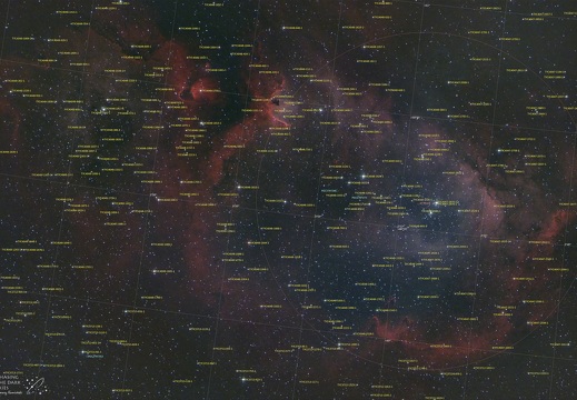 IC1848 Soul Nebula HO annotated
